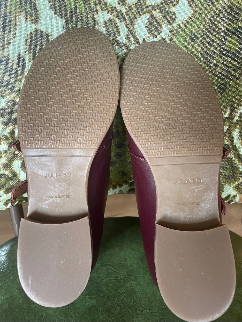 Julia Bo burgundy double buckle loafers “Baron Monk”